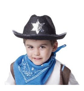 -SOMBRERO SHERIFF NEGRO INFANTIL