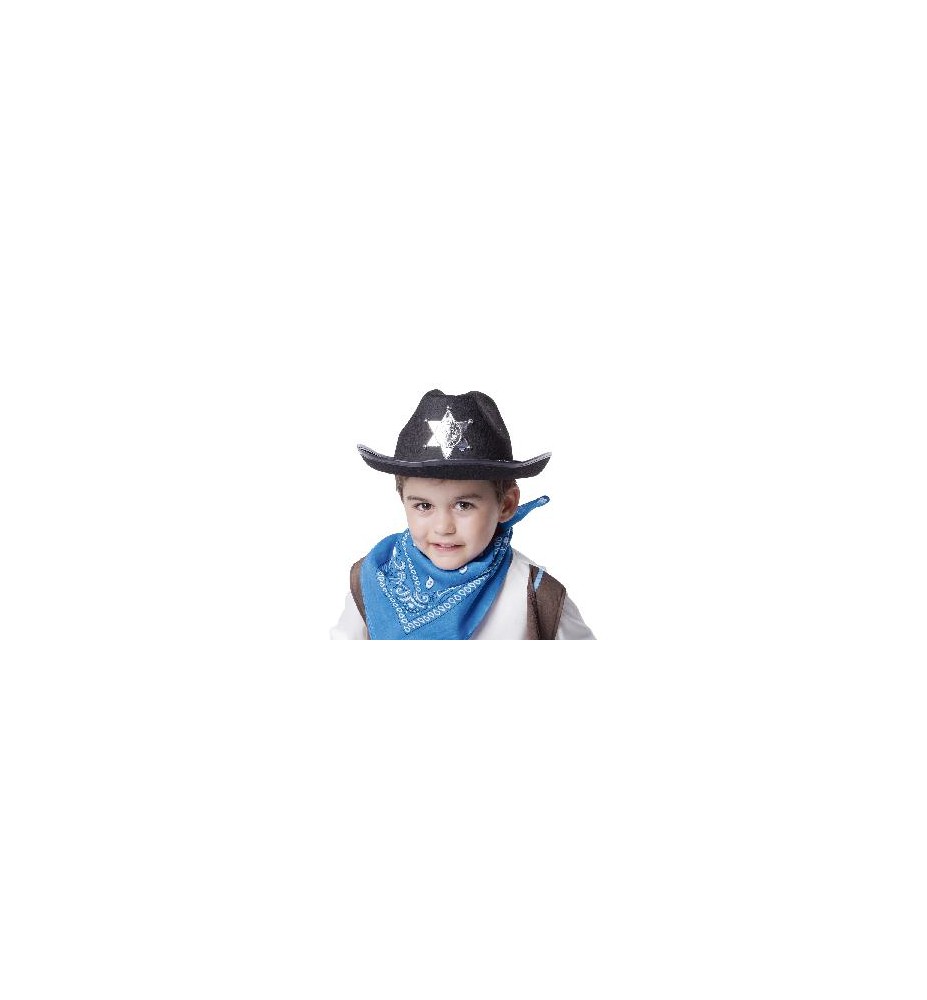 -SOMBRERO SHERIFF NEGRO INFANTIL
