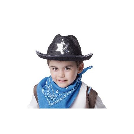 -SOMBRERO SHERIFF NEGRO INFANTIL