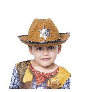 -SOMBRERO SHERIFF MARRÓN INFANTIL