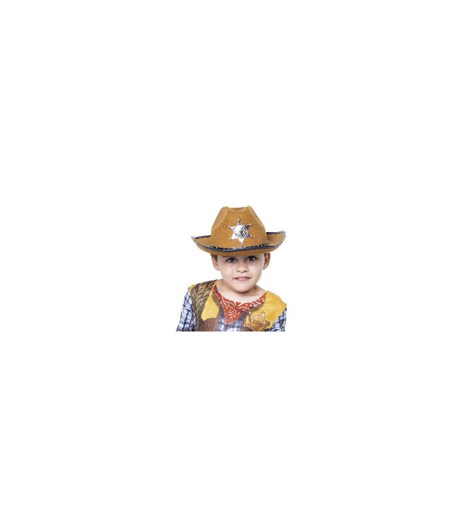 -SOMBRERO SHERIFF MARRÓN INFANTIL
