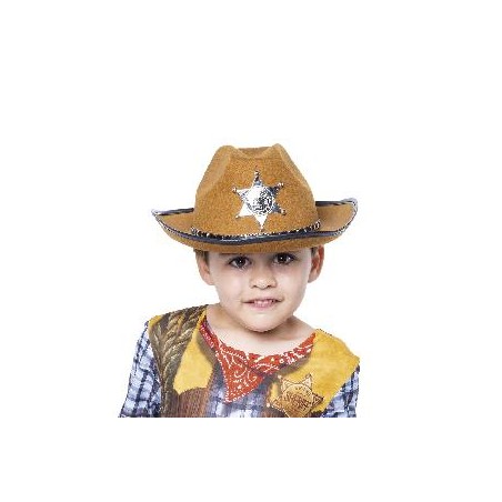 -SOMBRERO SHERIFF MARRÓN INFANTIL