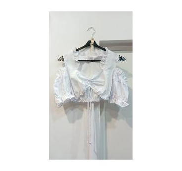 -BLUSA BLANCA MEDIEVAL O TIROLESA CON HOMBROS ABIERTOS
