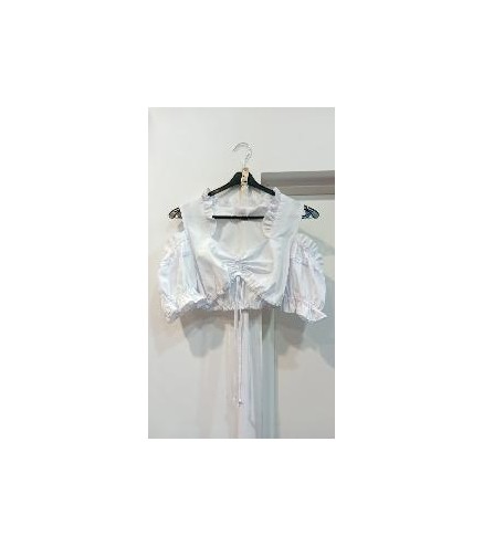 -BLUSA BLANCA MEDIEVAL O TIROLESA CON HOMBROS ABIERTOS