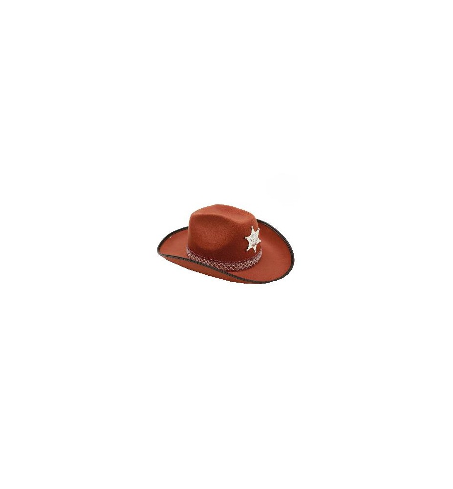 -SOMBRERO SHERIFF MARRÓN ADULTO