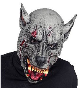 -MÁSCARA HOMBRE-LOBO CABEZA COMPLETA