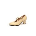 -ZAPATO INICIADOS HEBILLA BOXCALF BEIG CLAVO 39