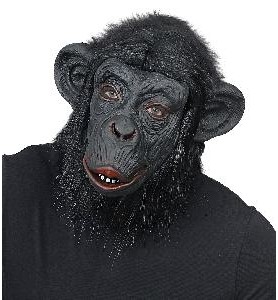 -MÁSCARA CHIMPANCÉ CON PELOS EN PELUCHE