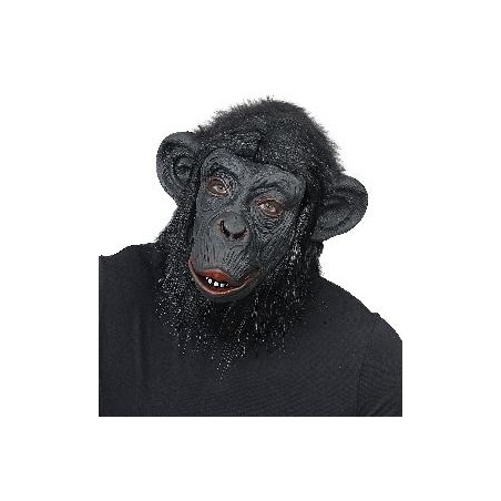 -MÁSCARA CHIMPANCÉ CON PELOS EN PELUCHE