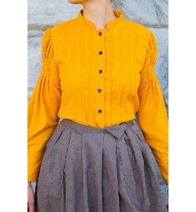-CAMISA REGIONAL LINO MOSTAZA S