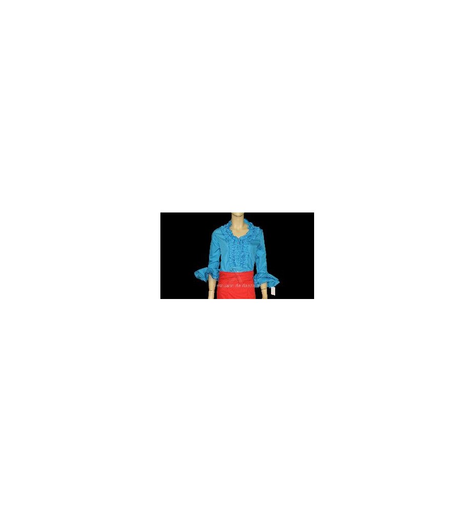 -CAMISA FLAMENCA AZUL TURQUESA 56