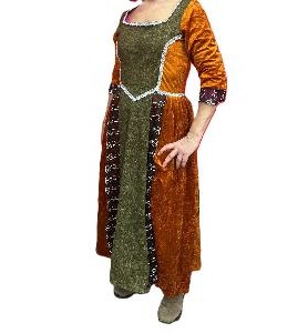 -VESTIDO MEDIEVAL TEJA 44