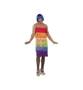 -DISFRAZ VESTIDO FLECOS ARCOIRIS 54