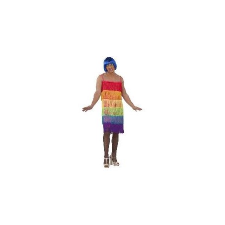 -DISFRAZ VESTIDO FLECOS ARCOIRIS 54