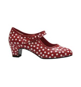 -ZAPATO GITANILLA FERIA ROJO LUNAR BLANCO 26
