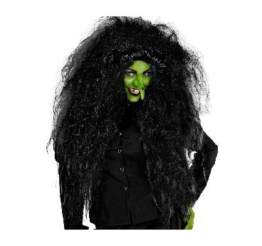 -PELUCA FRISE NEGRA DE GRAN TAMAÑO