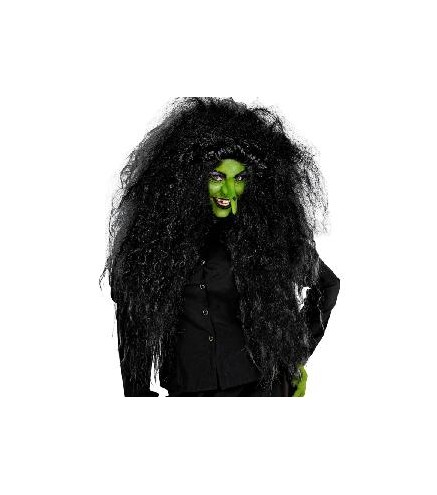 -PELUCA FRISE NEGRA DE GRAN TAMAÑO