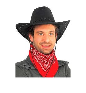 -SOMBRERO COWBOY NEGRO CON CINTAS