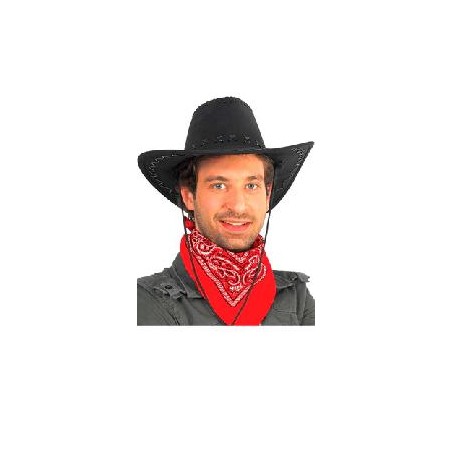 -SOMBRERO COWBOY NEGRO CON CINTAS