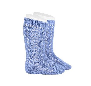 -CALCETINES ALTOS AZUL CALADO 39-41
