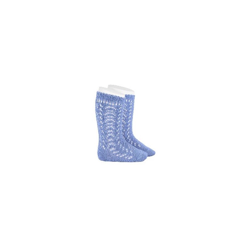 -CALCETINES ALTOS AZUL CALADO 39-41
