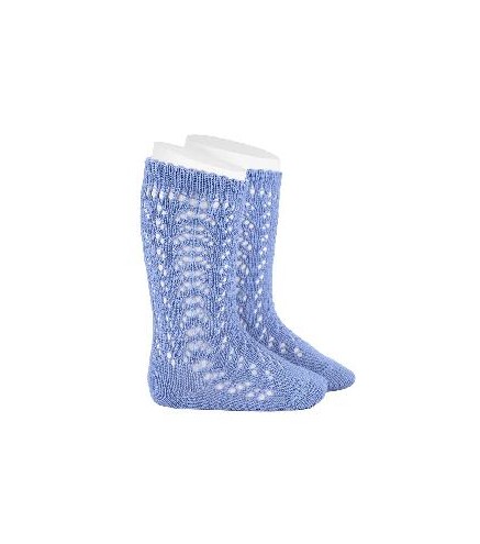 -CALCETINES ALTOS AZUL CALADO 39-41