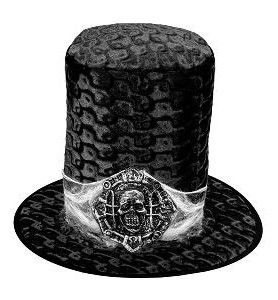 -SOMBRERO COPA TERCIOPELO CALAVERA NEGRO