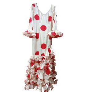 -VESTIDO PATIOS BEIG LUNAR GALLETA ROJO 42