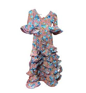 -VESTIDO ALCAZAR SALMON FLORES AZULES 120