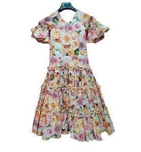-VESTIDO MARISMA CANASTERO ROSAS NARANJAS 10