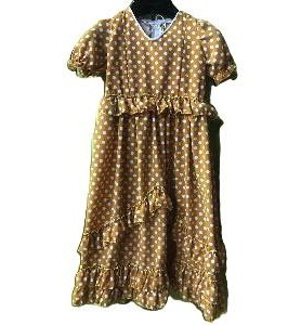 -VESTIDO MARIA CASTAÑA MOSTAZA Y LUNAR CRUDO 4