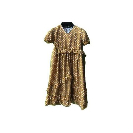 -VESTIDO MARIA CASTAÑA MOSTAZA Y LUNAR CRUDO 4