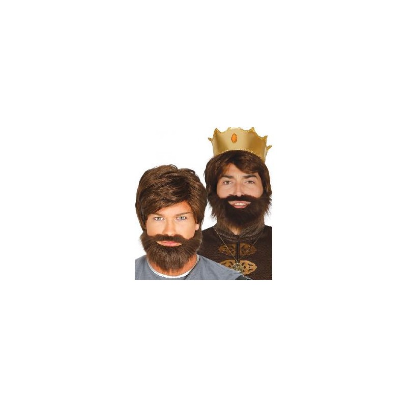 -PELUCA CASTAÑA CON BARBA -PELUCA CASTAÑA CON BARBA