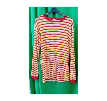 -CAMISETA A RAYAS HORINZONTALES BLANCAS AMARILLAS Y ROJAS XXXL