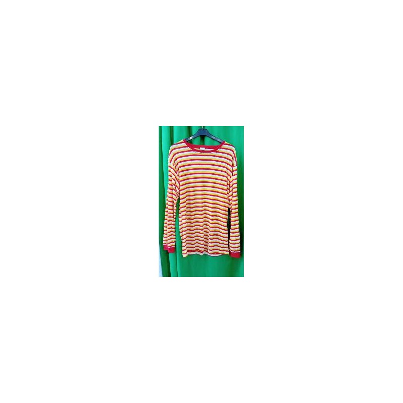 -CAMISETA A RAYAS HORINZONTALES BLANCAS AMARILLAS Y ROJAS XXXL
