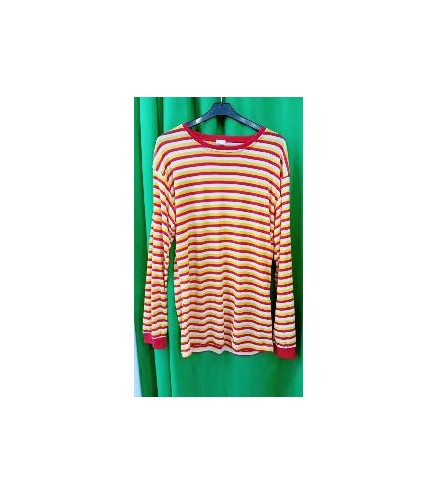 -CAMISETA A RAYAS HORINZONTALES BLANCAS AMARILLAS Y ROJAS XXXL