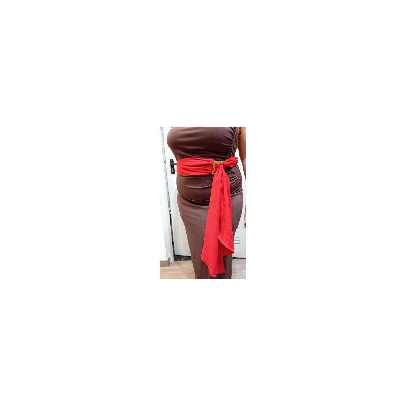 -CINTO TELA ROJO CON HEBILLA
