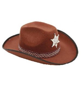 -SOMBRERO SHERIF MARRON ADULTO 58CM