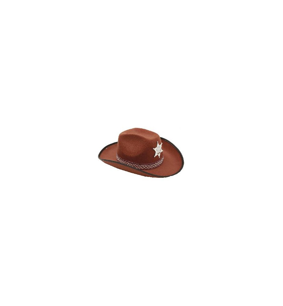 -SOMBRERO SHERIF MARRON ADULTO 58CM