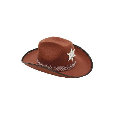 -SOMBRERO SHERIF MARRON ADULTO 58CM